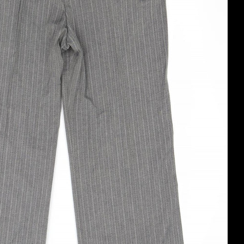 Marks and Spencer Womens Grey Striped  Trousers  Size M L26 in