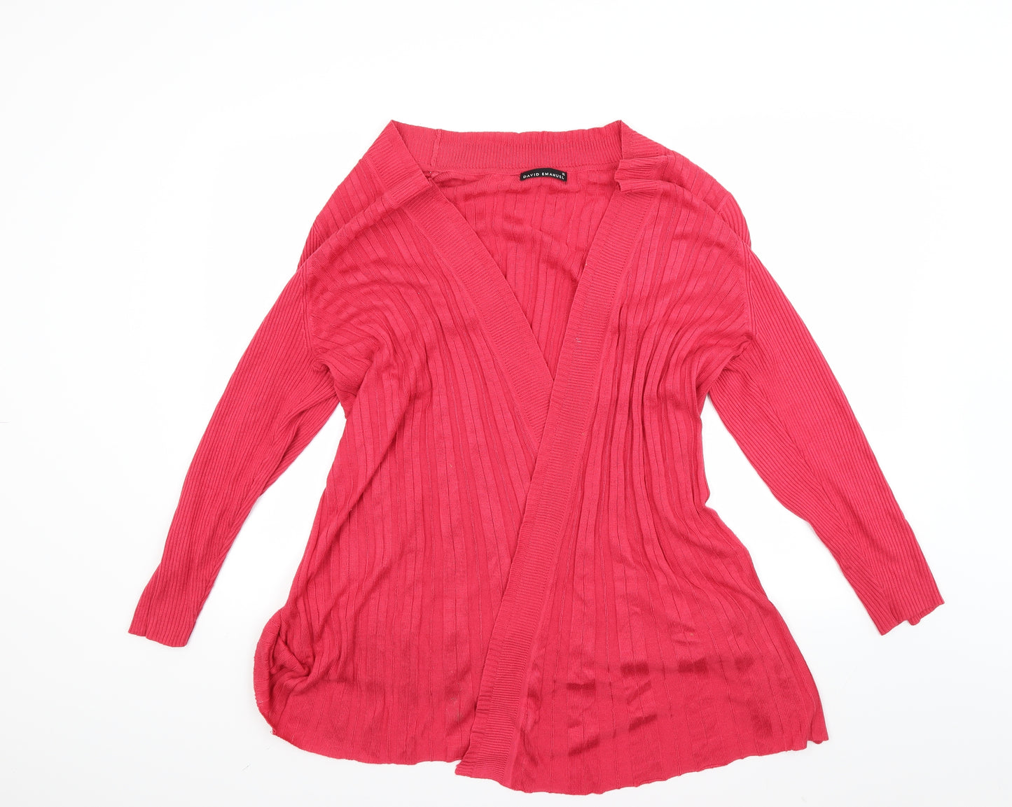 David Emanuel Womens Red   Cardigan Jumper Size XL