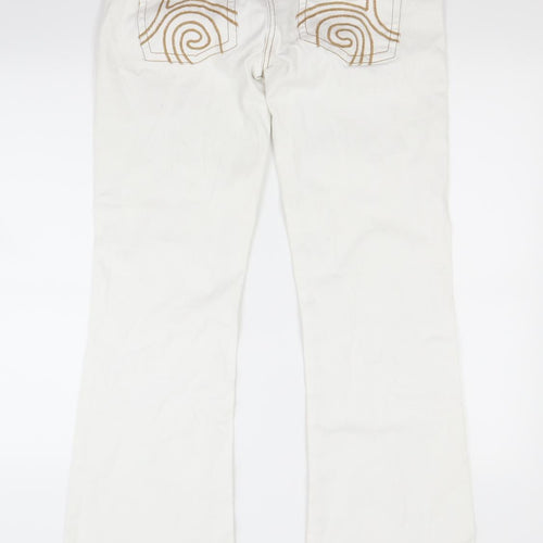Dateless Womens White  Denim Bootcut Jeans Size XL L31 in