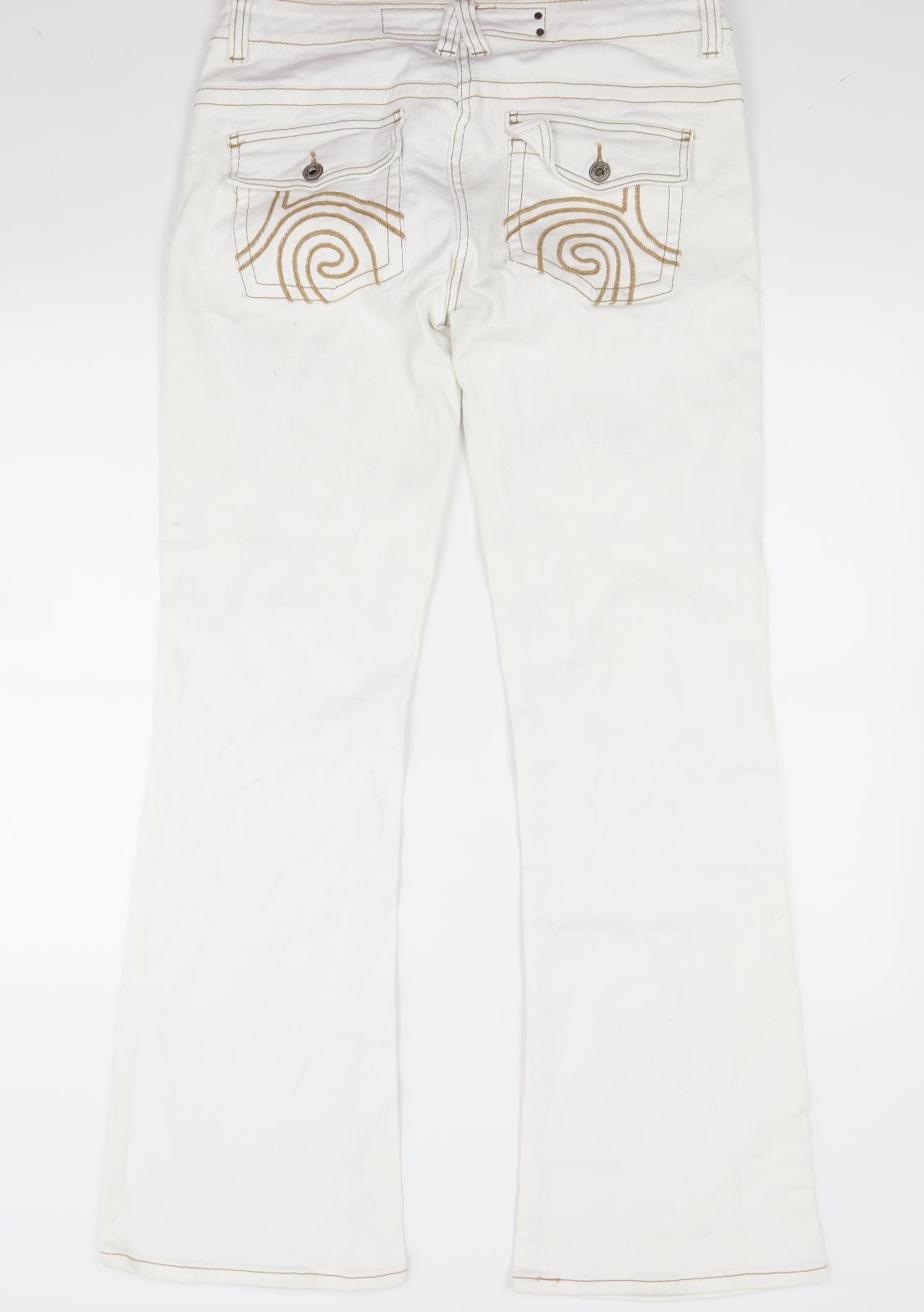 Dateless Womens White  Denim Bootcut Jeans Size XL L31 in