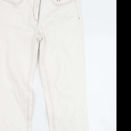 Dateless Womens White  Denim Bootcut Jeans Size XL L31 in