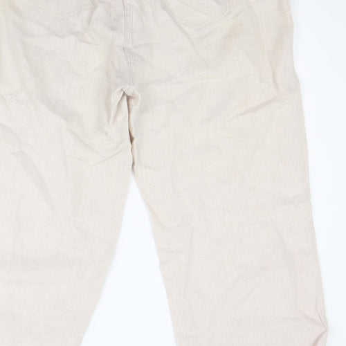 Marks and Spencer Womens Beige   Cropped Trousers Size 18 L25 in