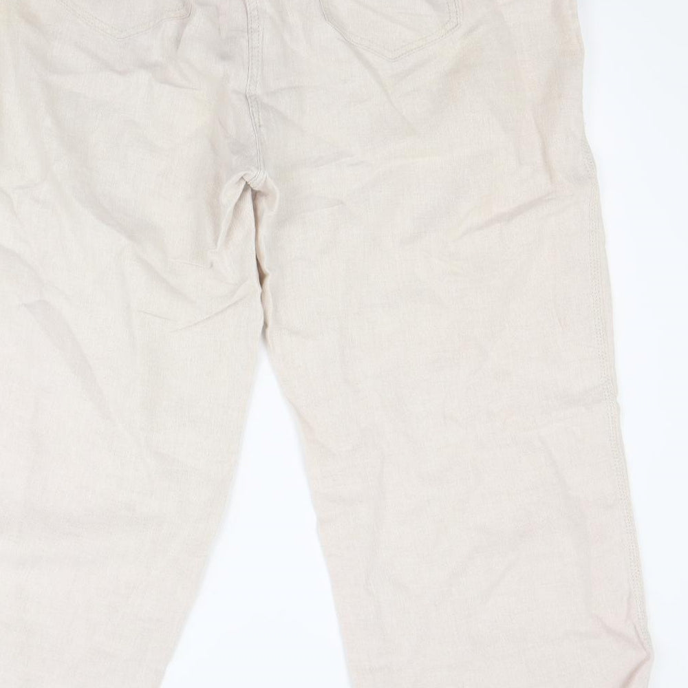 Marks and Spencer Womens Beige   Cropped Trousers Size 18 L25 in