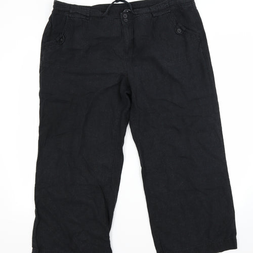 Debenhams Womens Black   Cropped Trousers Size 18 L24 in