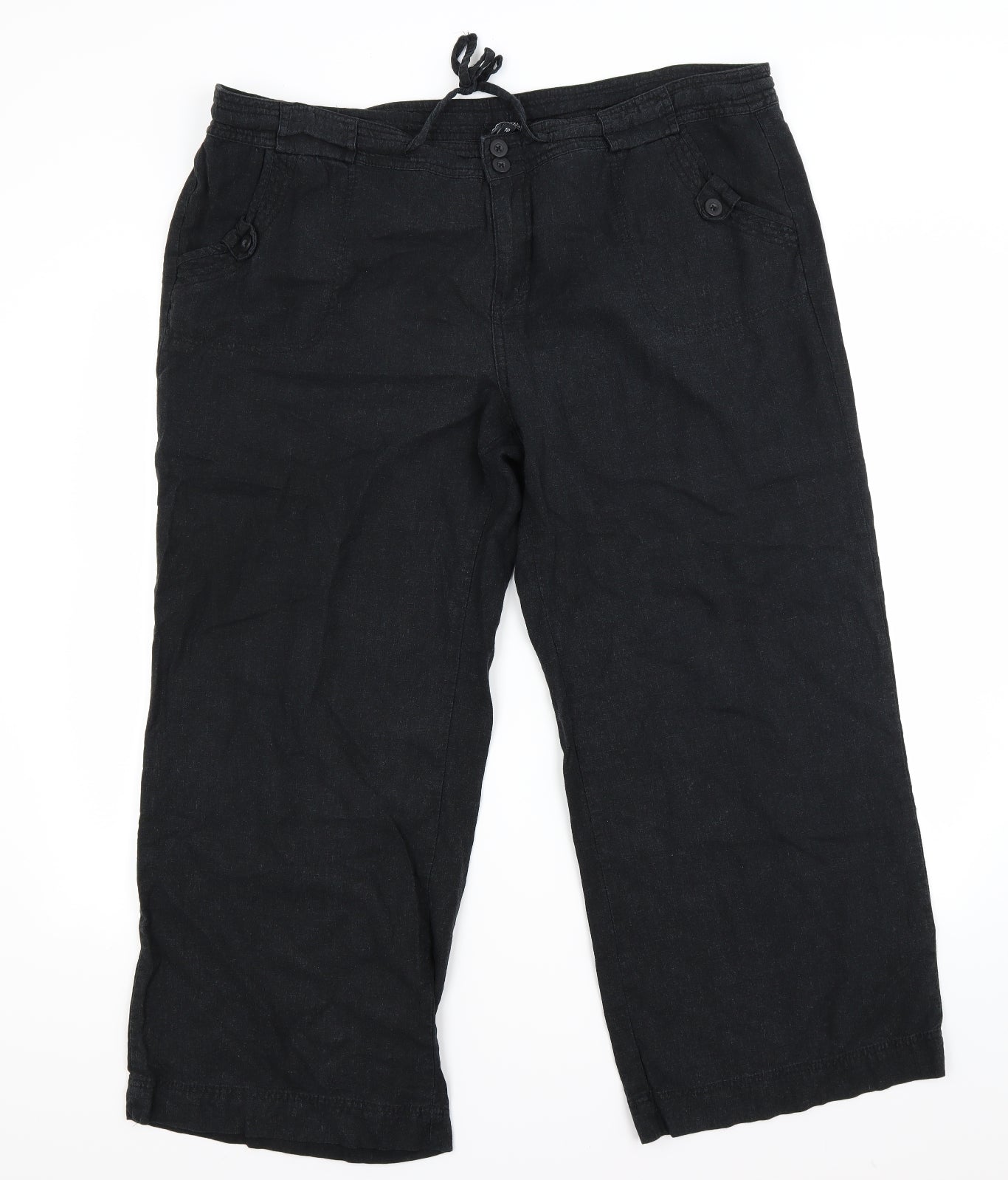 Debenhams Womens Black   Cropped Trousers Size 18 L24 in
