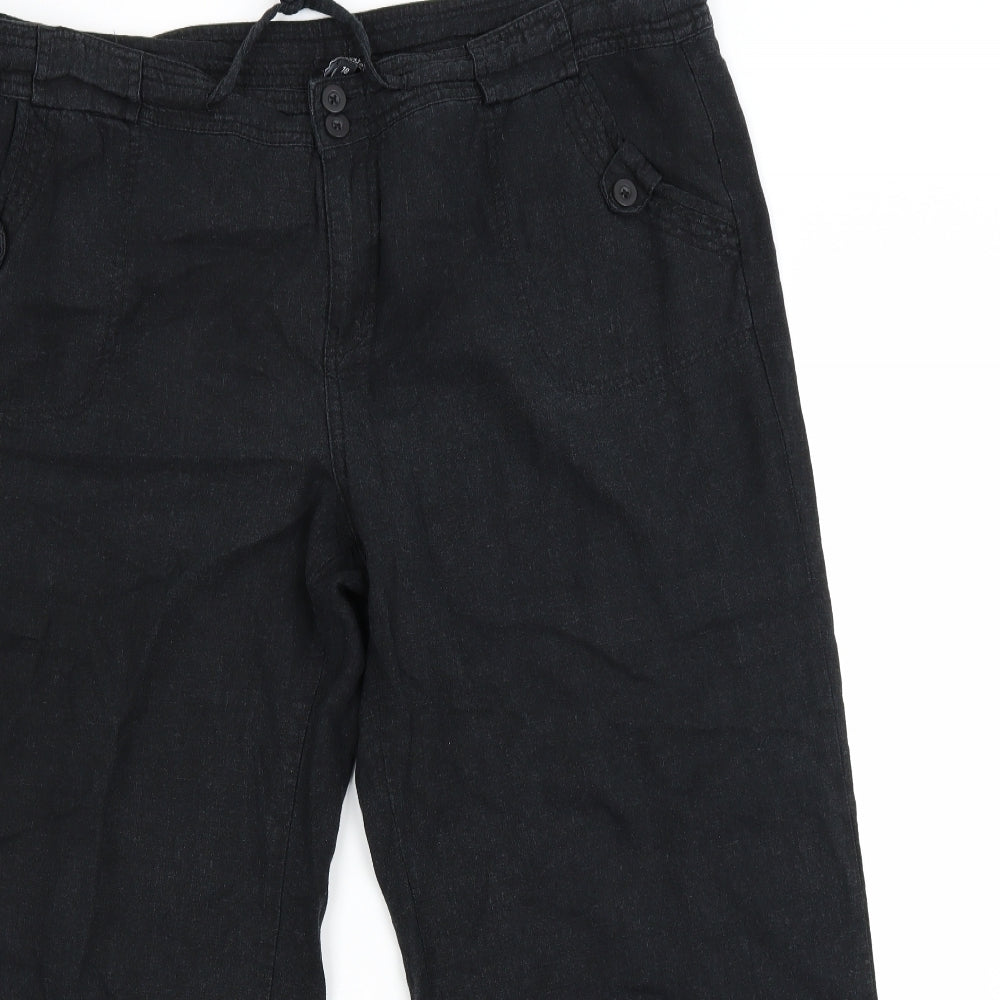 Debenhams Womens Black   Cropped Trousers Size 18 L24 in