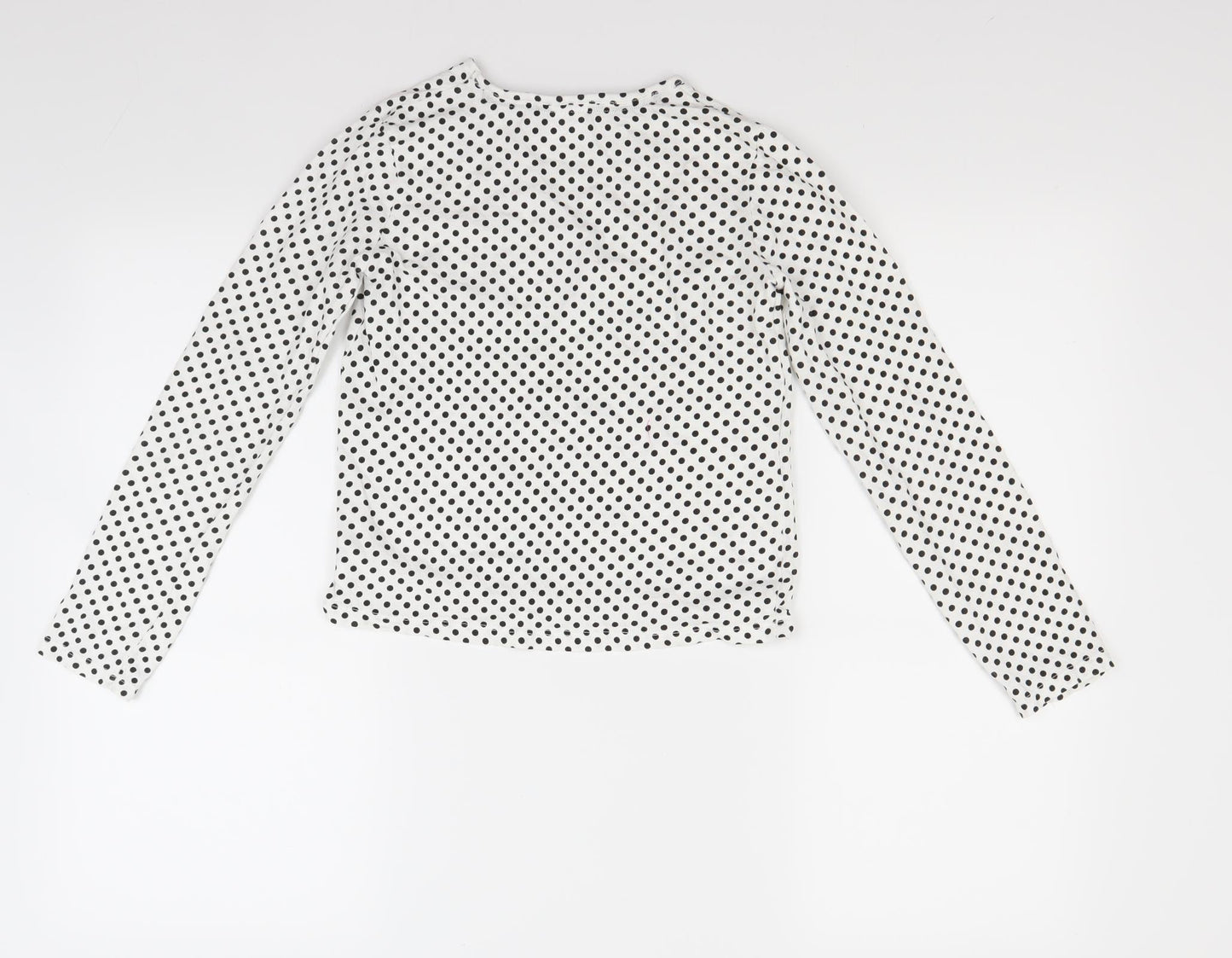 F&F Girls White Polka Dot  Pullover Sweatshirt Size 11 Years