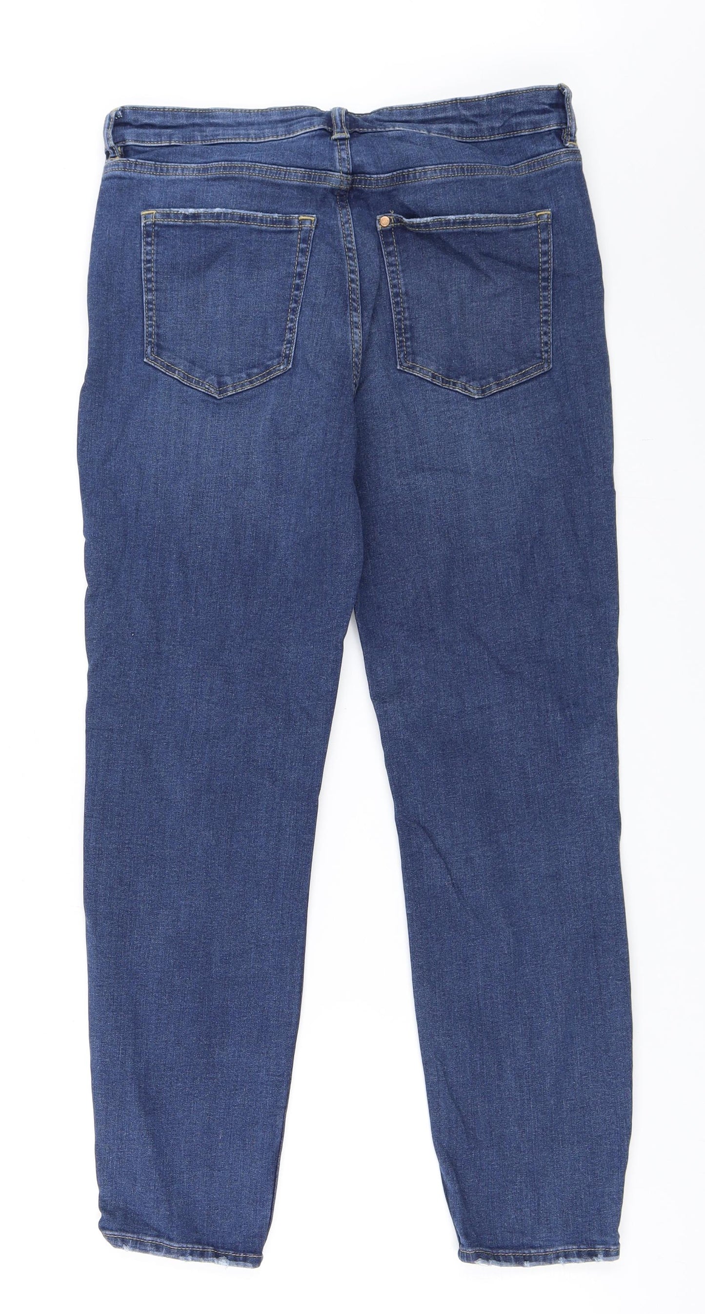 H&M Womens Blue  Denim Straight Jeans Size 42 L26 in