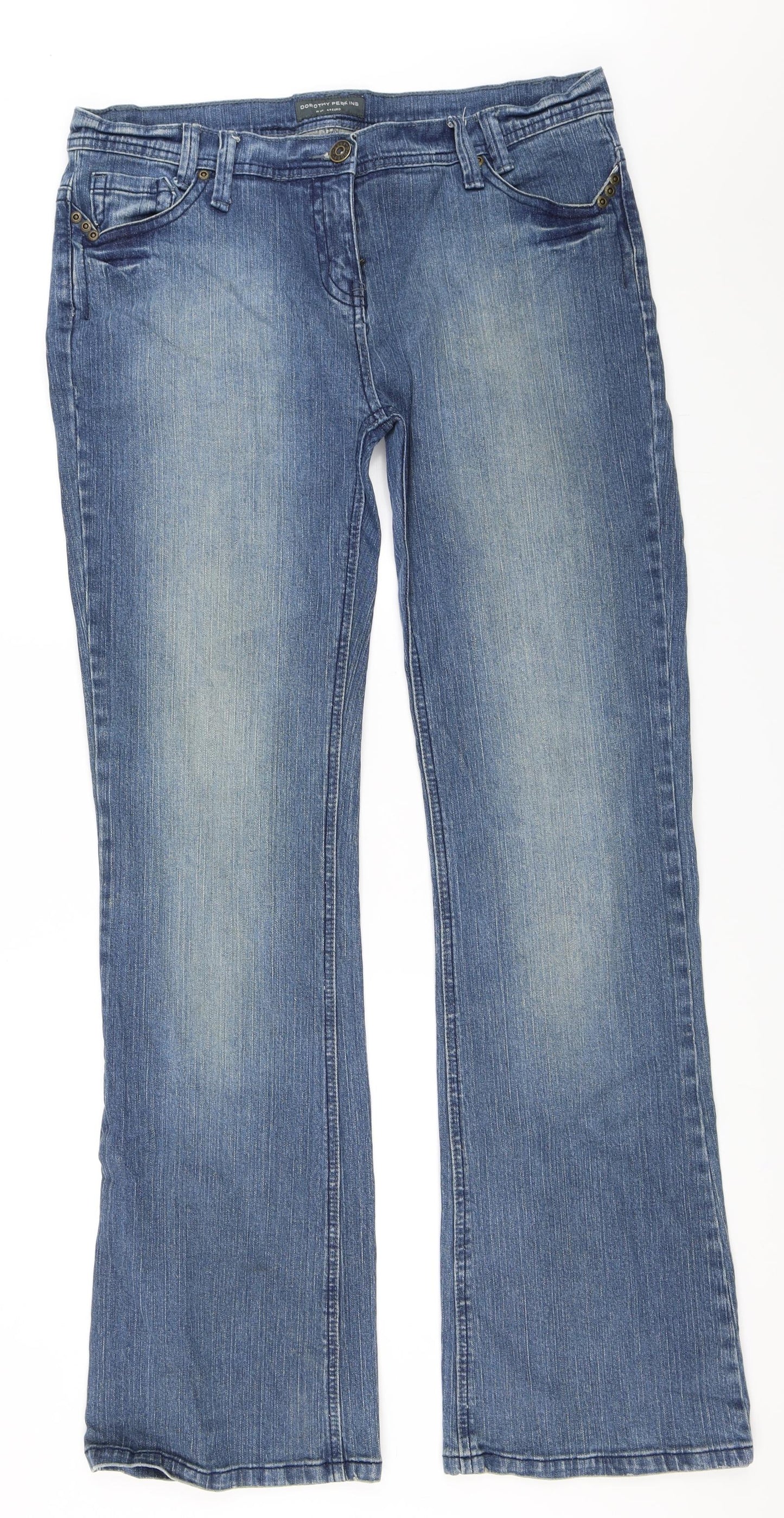 Dorothy Perkins Womens Blue  Denim Bootcut Jeans Size 16 L35 in