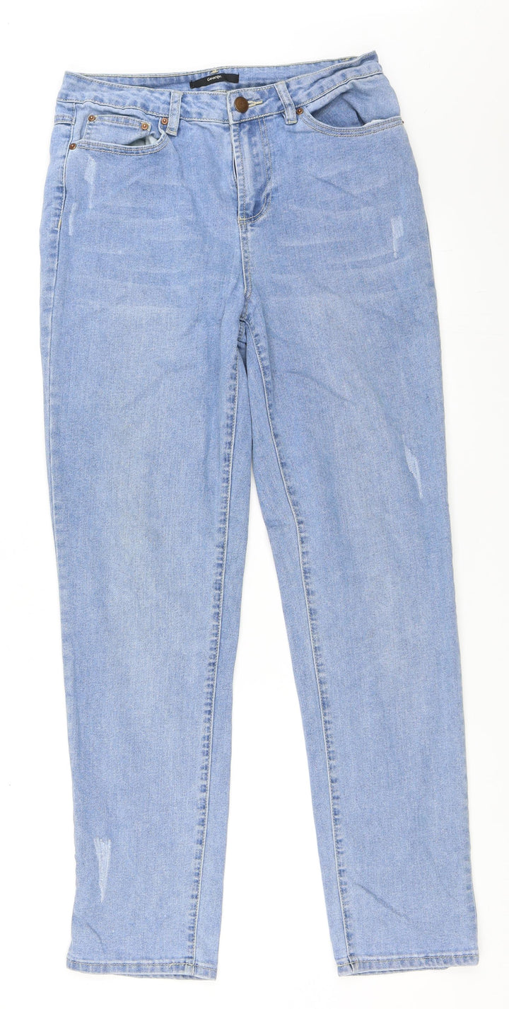 George Womens Blue  Denim Straight Jeans Size 10 L30 in