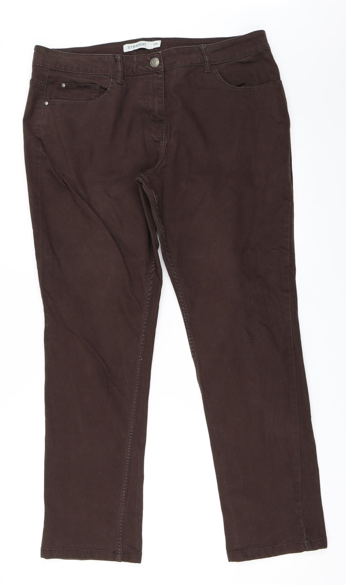 Debenhams Womens Brown   Straight Jeans Size 16 L29 in