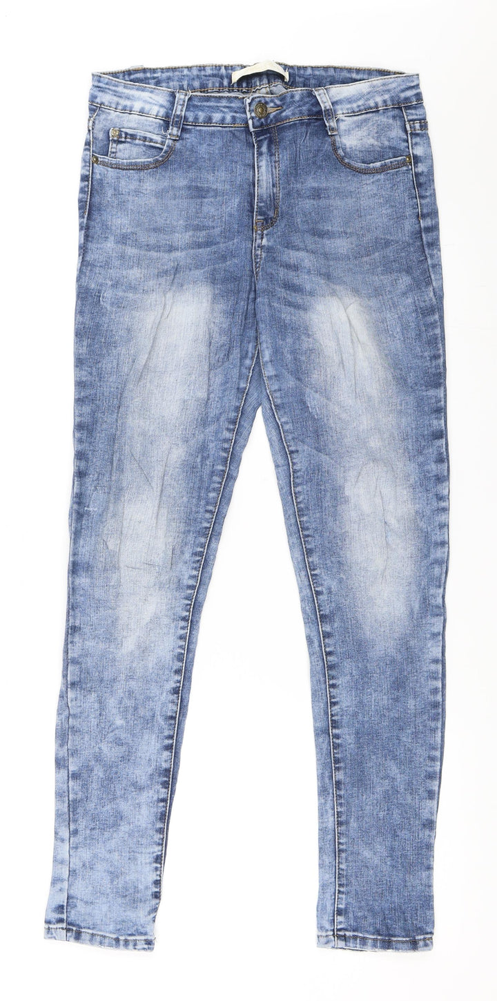 Preworn Womens Blue  Denim Skinny Jeans Size 38 L29 in