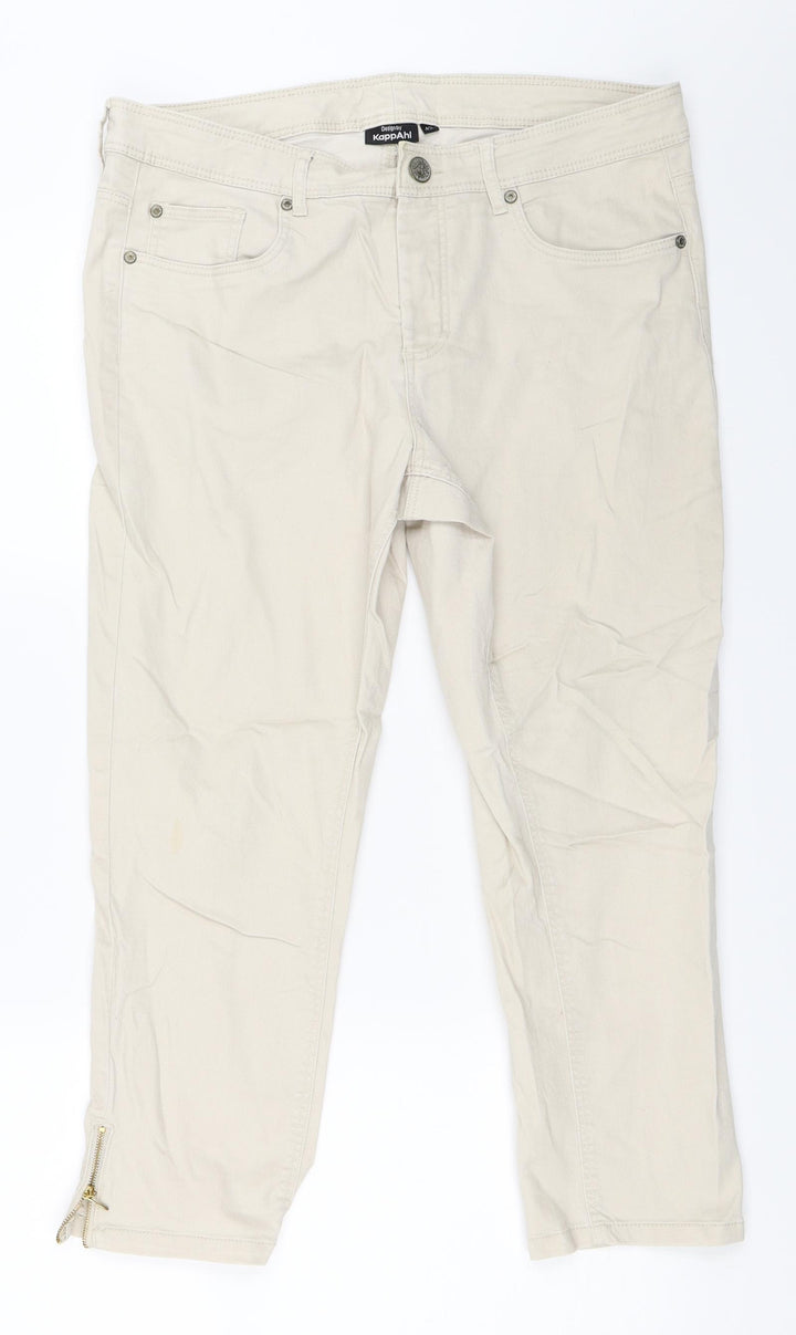 KappAhl Womens Beige Cropped Jeans Size 42 L23 in