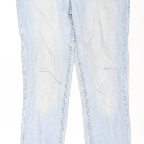 Mango Womens Blue  Denim Straight Jeans Size 44 L33 in