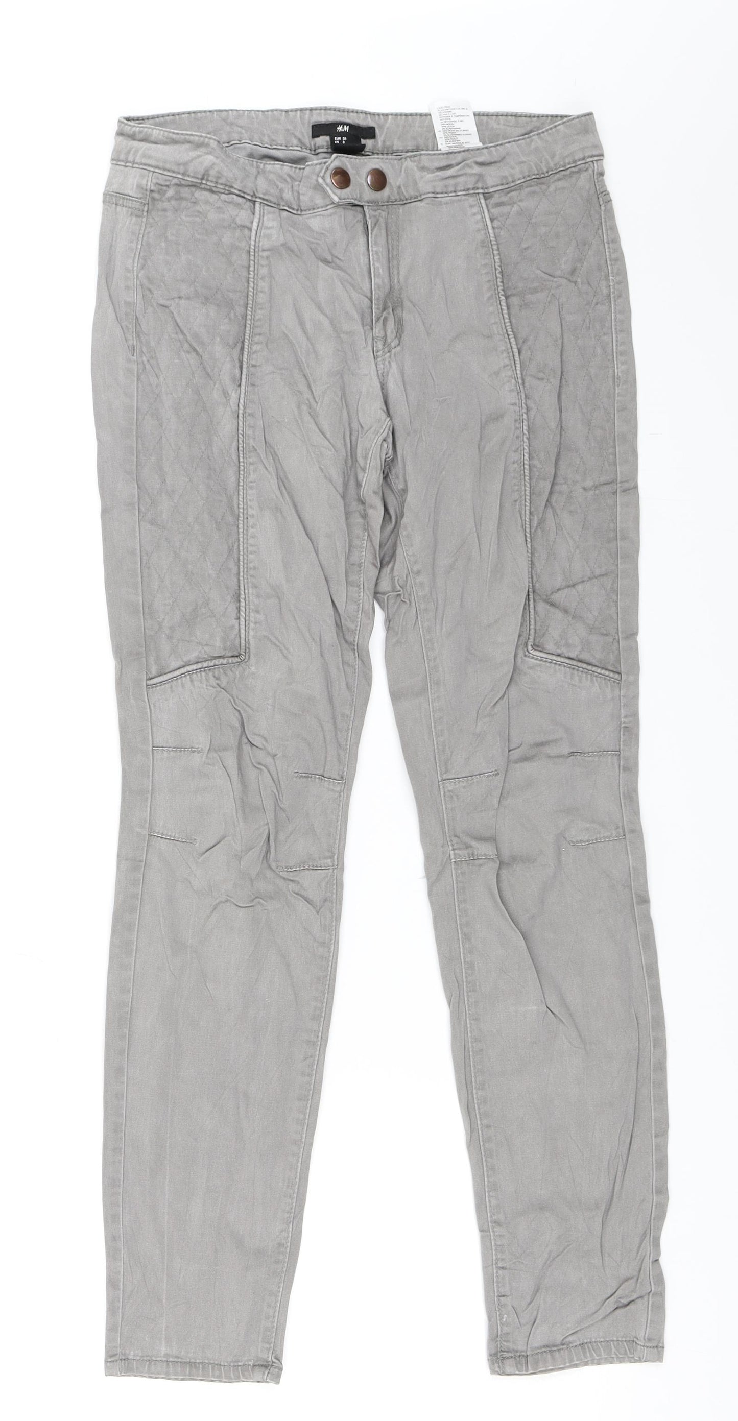 H&M Womens Grey   Skinny Jeans Size 38 L27 in