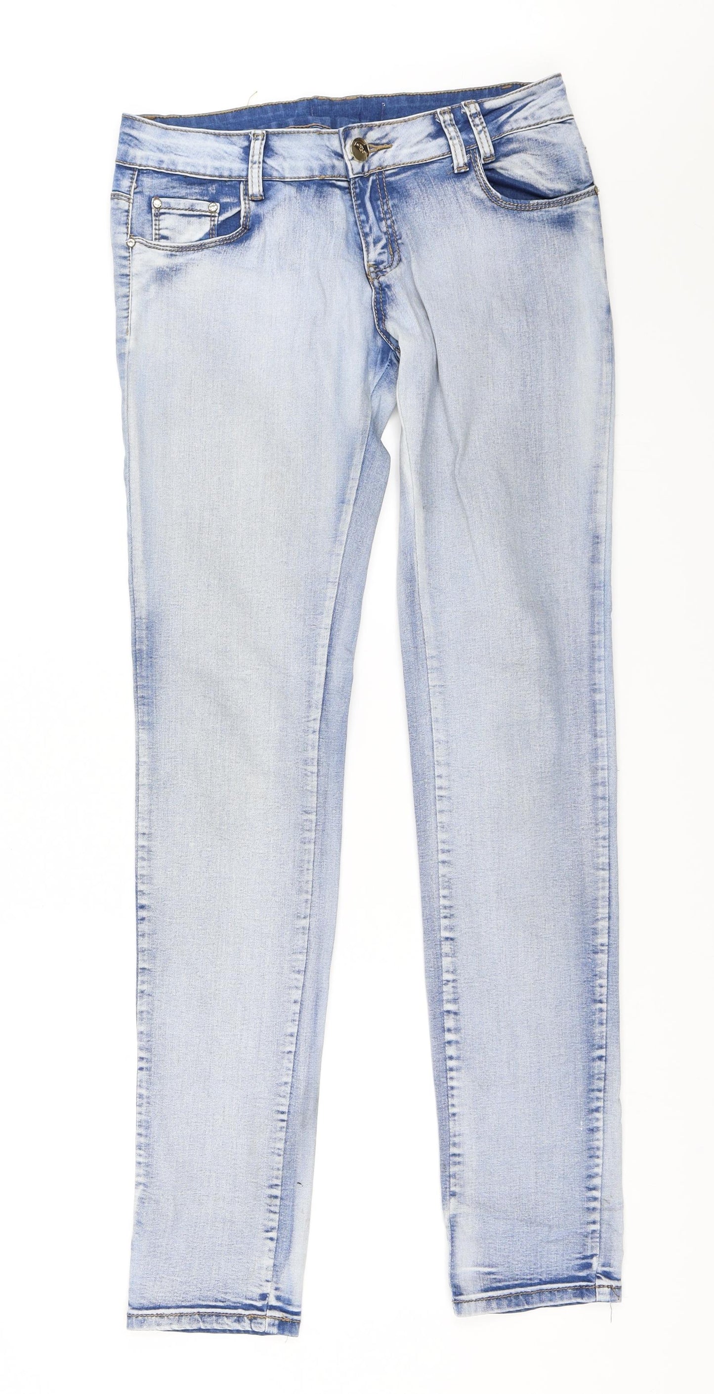 Preworn Womens Blue  Denim Straight Jeans Size 42 L33 in