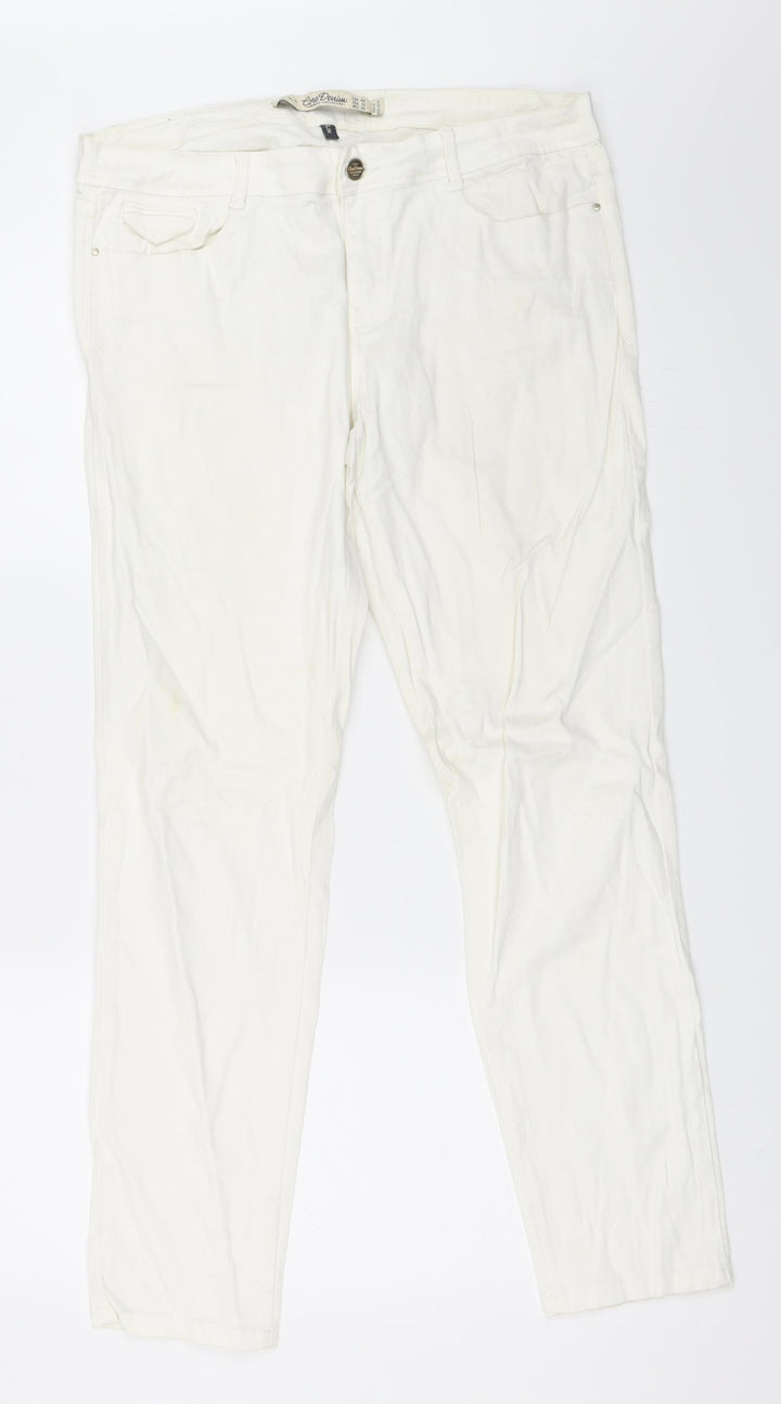 Zara Womens Ivory   Straight Jeans Size 44 L29 in