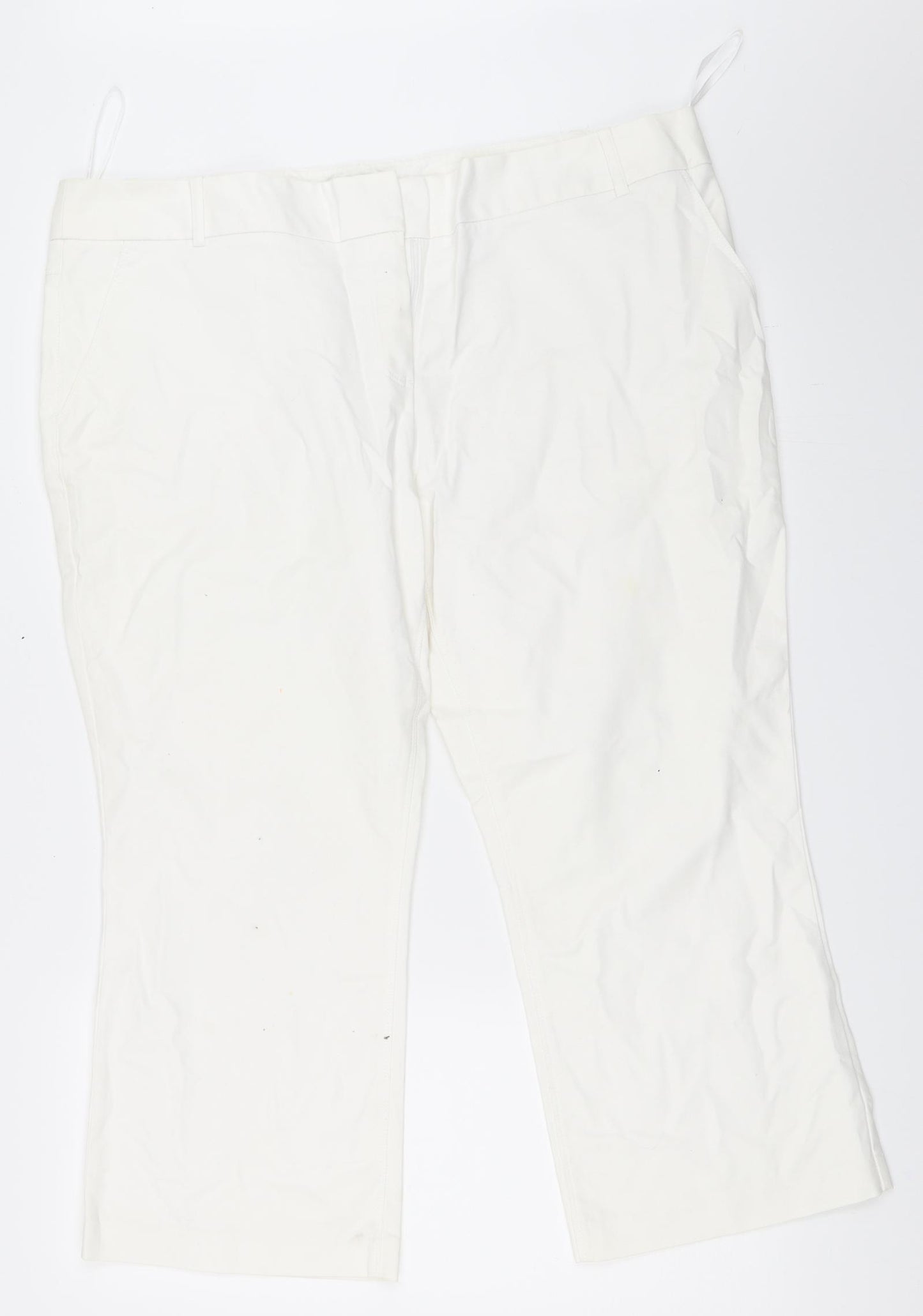 NEXT Womens White   Cropped Trousers Size 20 L24 in
