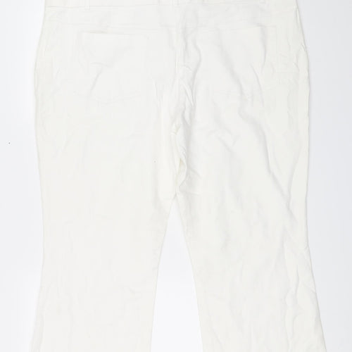 NEXT Womens White   Cropped Trousers Size 20 L24 in