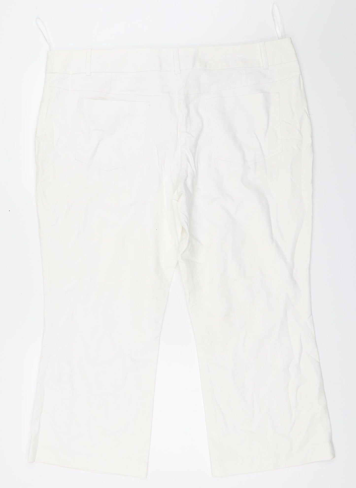 NEXT Womens White   Cropped Trousers Size 20 L24 in