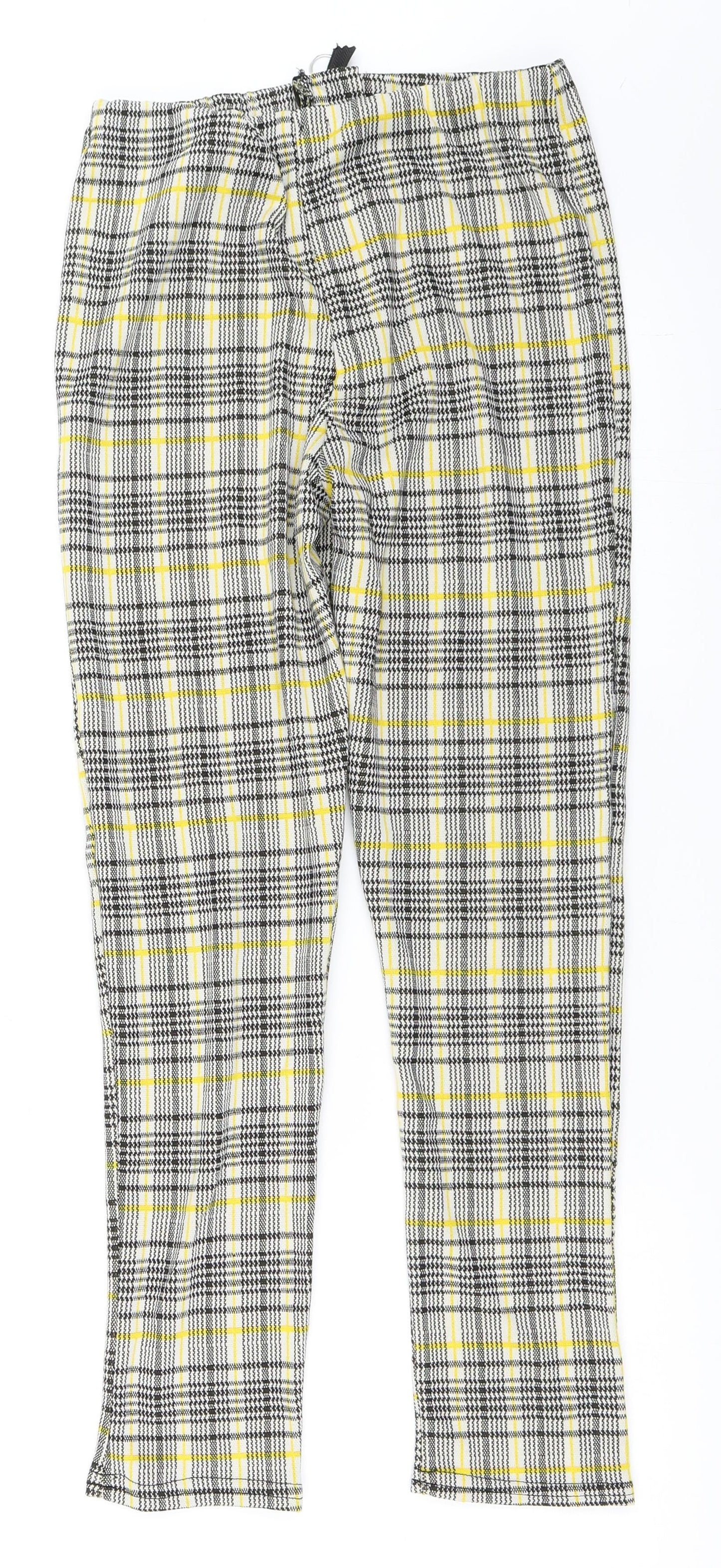 Missi London Womens Yellow   Capri Trousers Size 10 L25 in