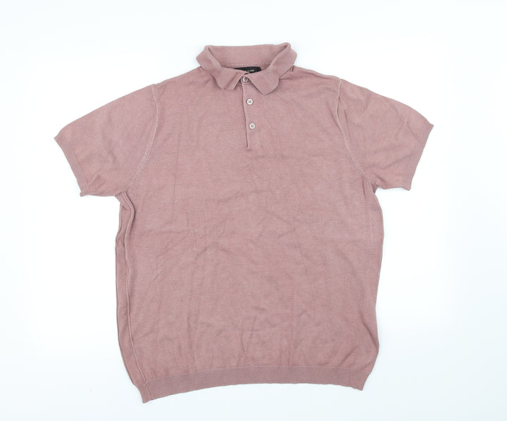 River Island Womens Pink   Basic Polo Size L