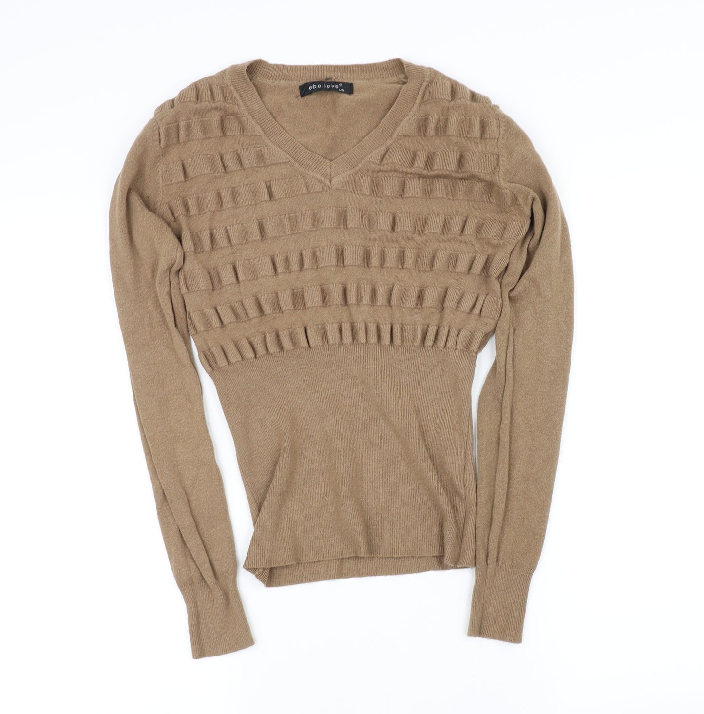 ebelivable Womens Beige   Pullover Jumper Size L