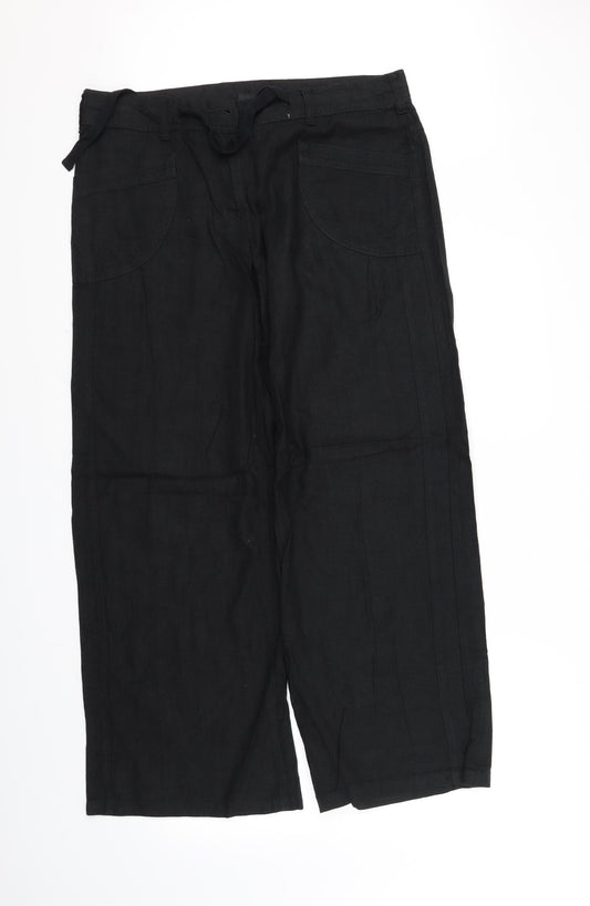 Front view of NEXT women’s black trousers, size UK 14, 32-inch leg