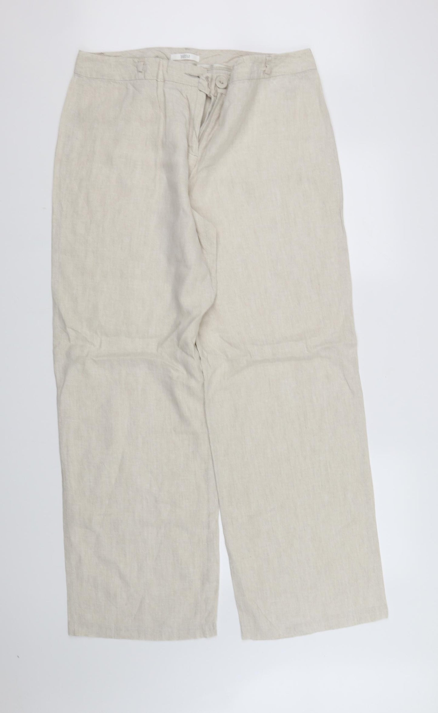 Marks and Spencer Womens Beige   Trousers  Size 16 L37 in