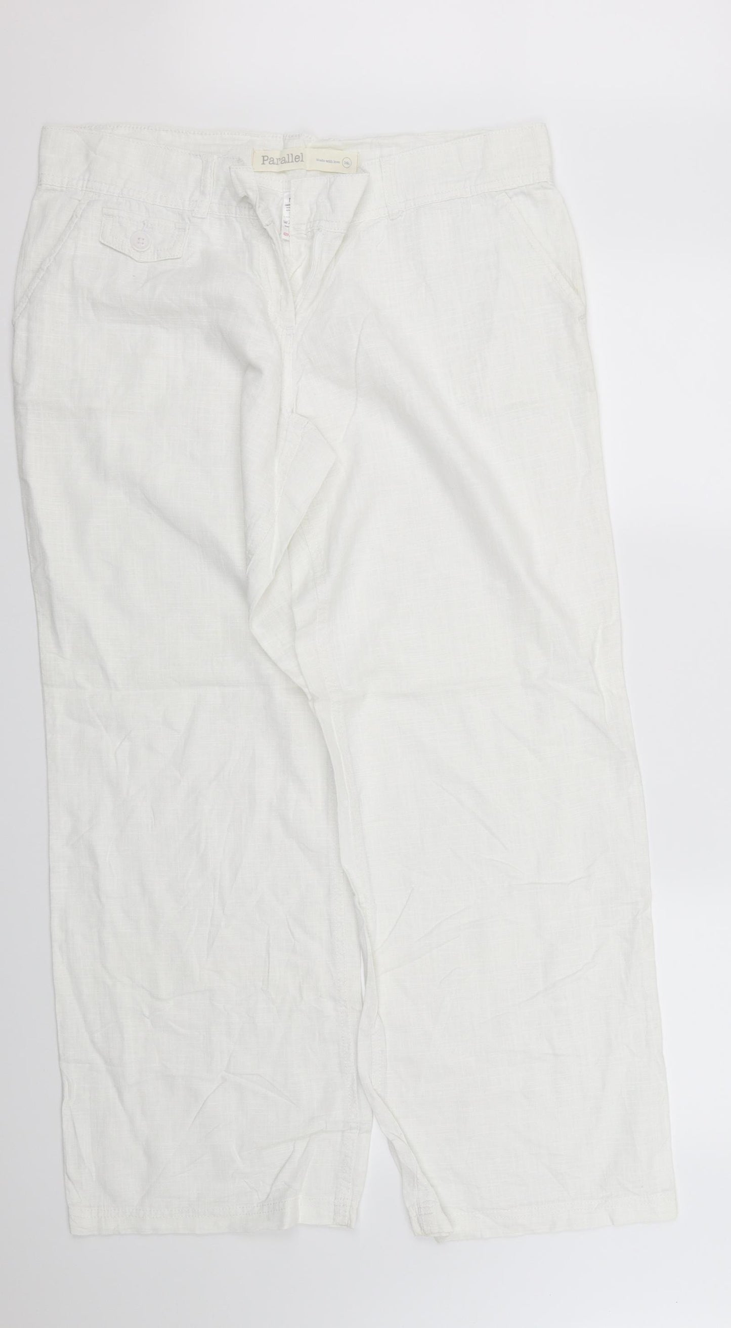 Parralel Womens White   Sweatpants Trousers Size 14 L34 in