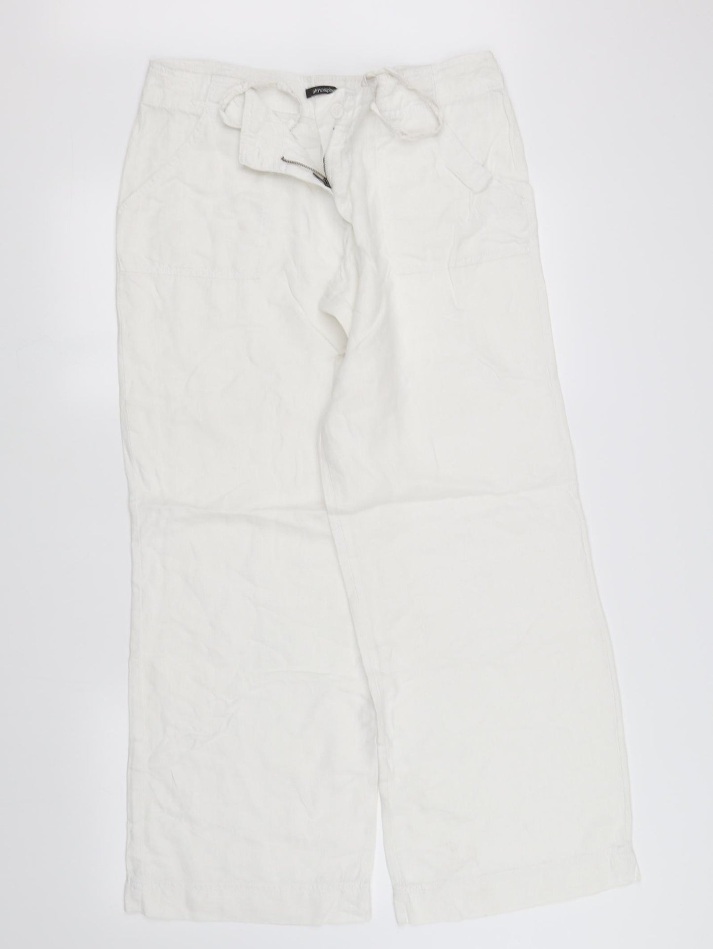 Atmosphere Womens White   Trousers  Size 10 L32 in