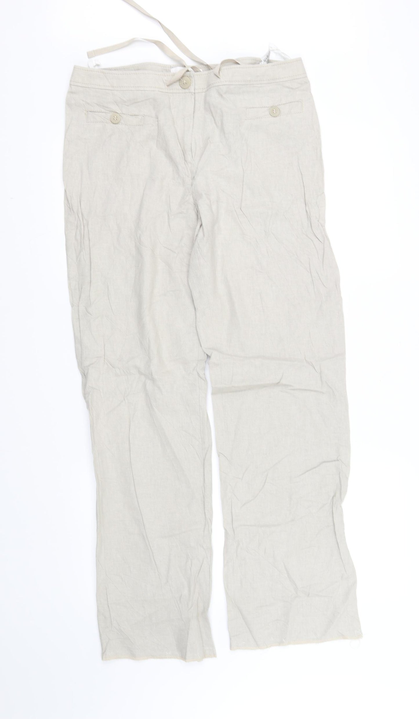 m&s Womens Beige   Trousers  Size 12 L35 in
