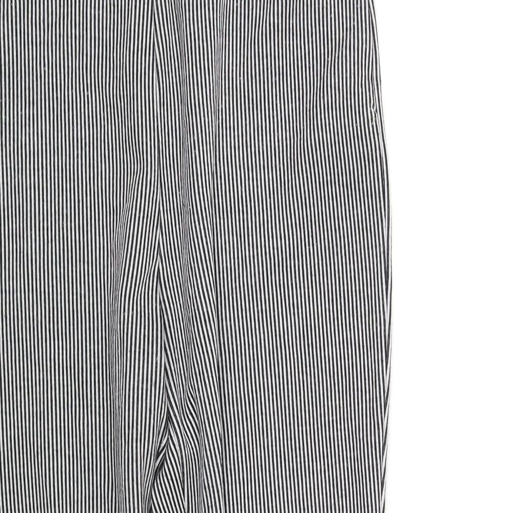 Zara Womens Black Striped  Jegging Trousers Size S L32 in