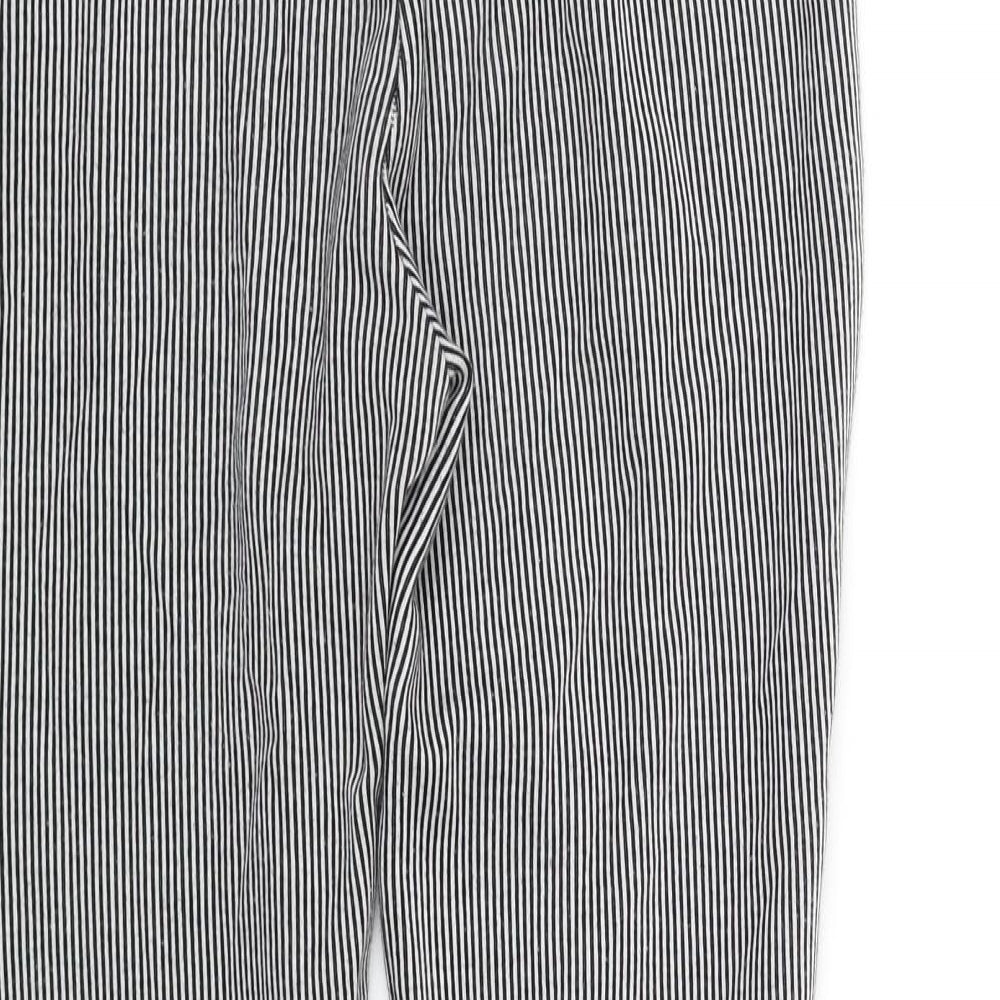 Zara Womens Black Striped  Jegging Trousers Size S L32 in