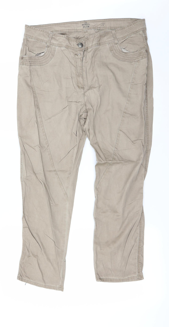 Gina Womens Beige   Trousers  Size 14 L23 in