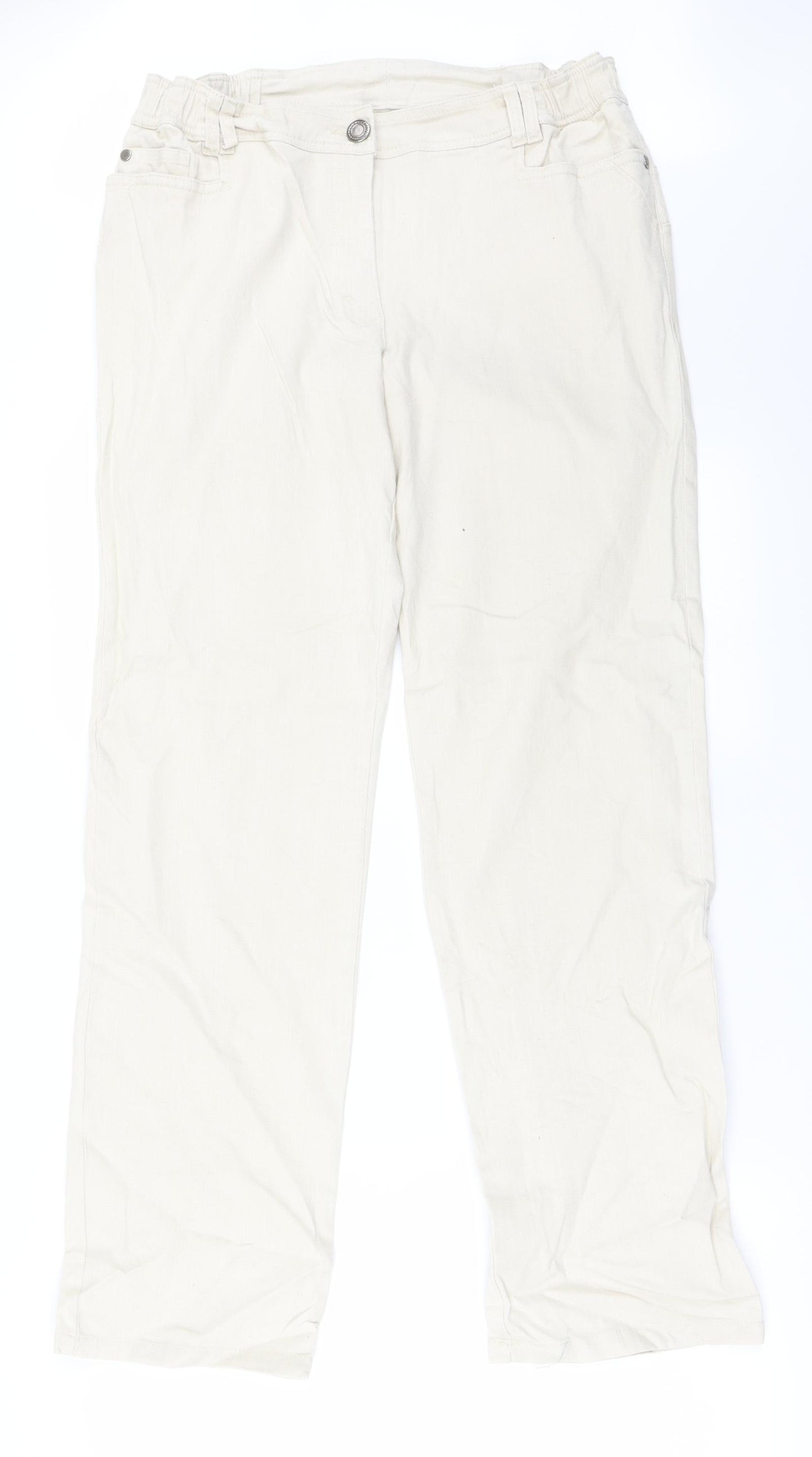 Preworn Womens Ivory   Straight Jeans Size 30 in L29 in