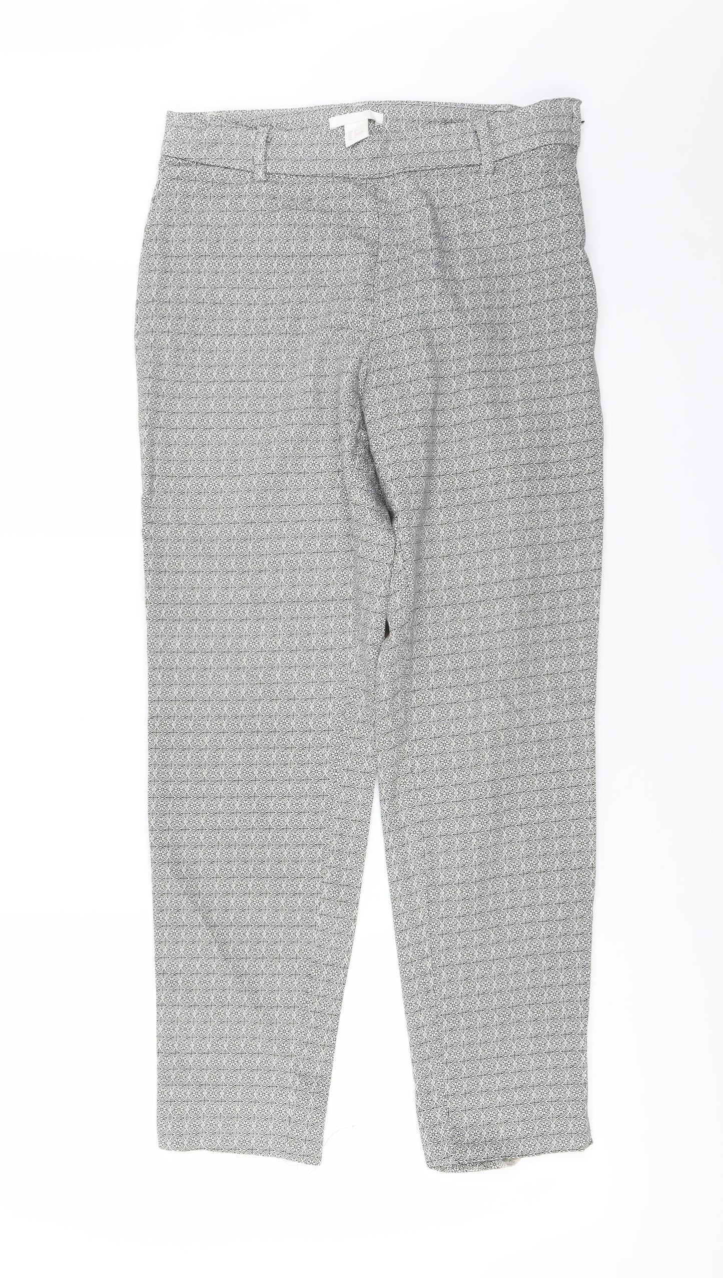 H&M Womens Grey   Trousers  Size 8 L26 in