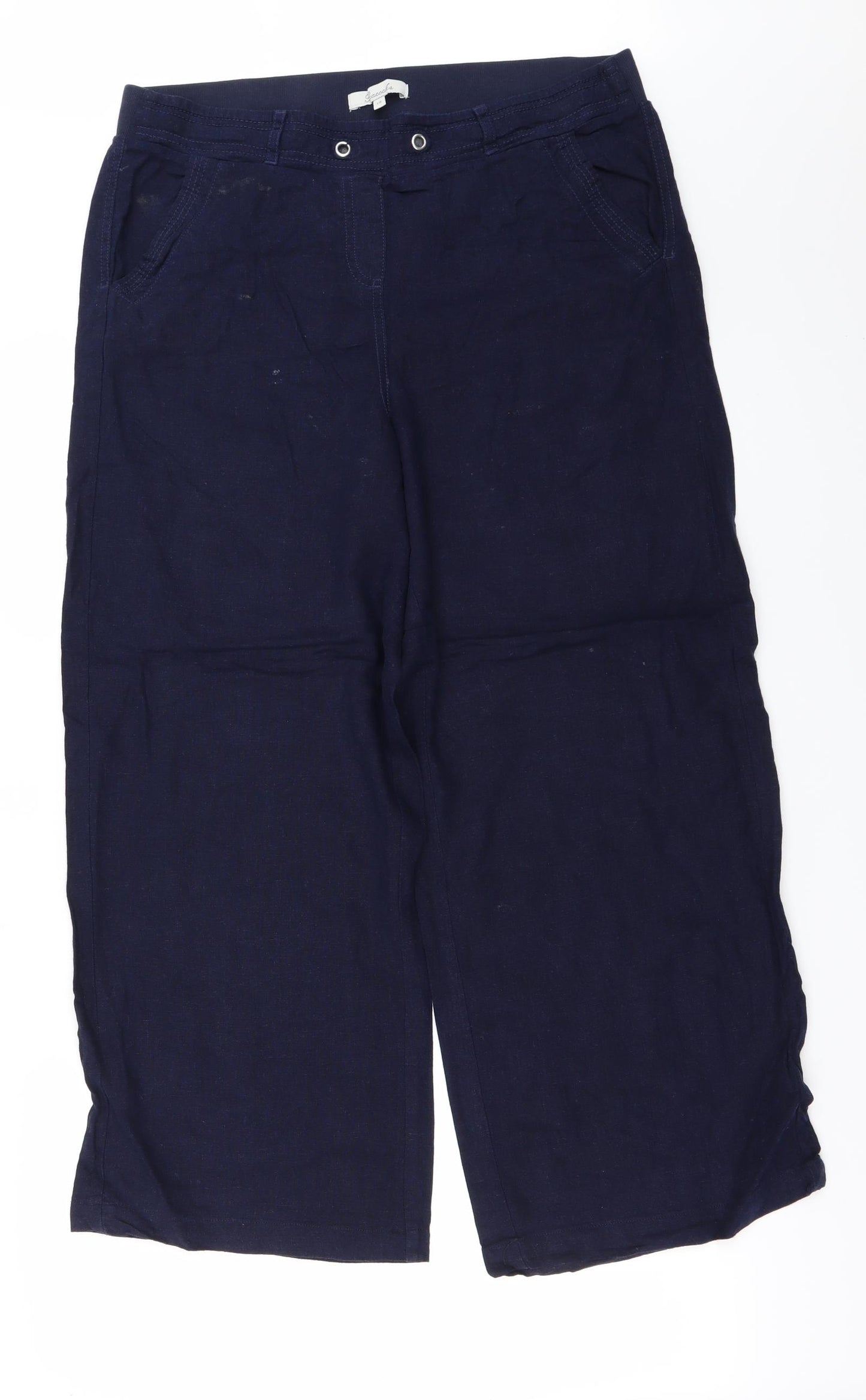 Peacocks Womens Blue   Trousers  Size 14 L25 in