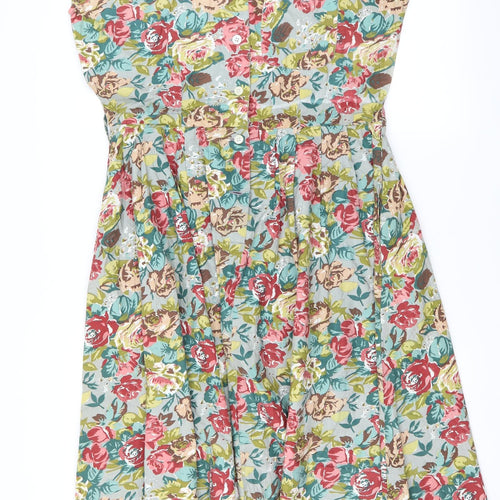 necessary Womens Green Floral  Fit & Flare