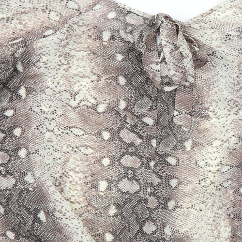 Wallis Womens Brown Animal Print  Basic Blouse Size M
