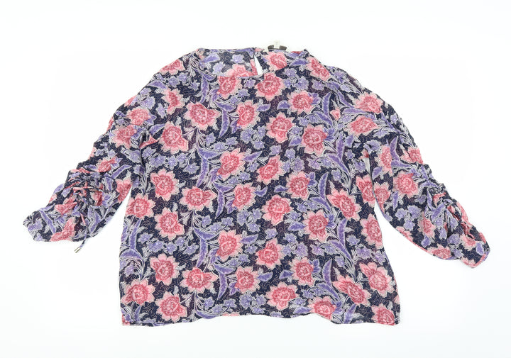 NEXT Womens Purple Floral Basic Blouse Size 12
