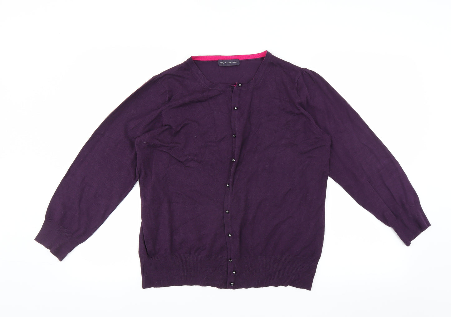 Marks and Spencer Womens Purple   Cardigan Jumper Size 22