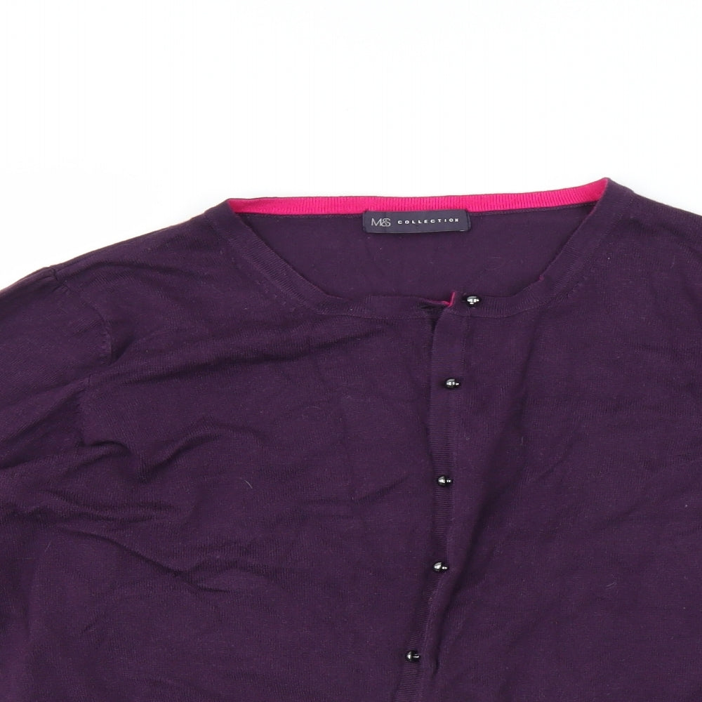 Marks and Spencer Womens Purple   Cardigan Jumper Size 22