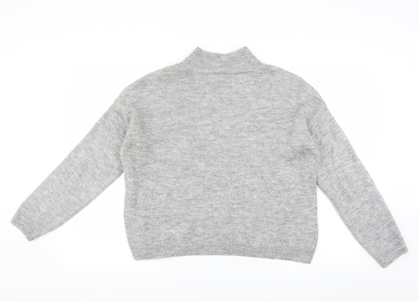 New Look Womens Grey   Pullover Jumper Size M  - Floral embroidery
