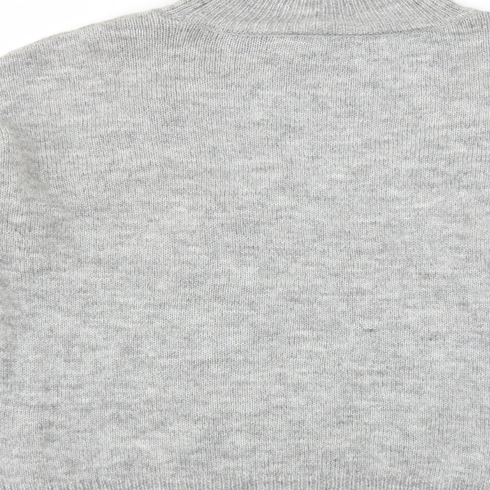 New Look Womens Grey   Pullover Jumper Size M  - Floral embroidery
