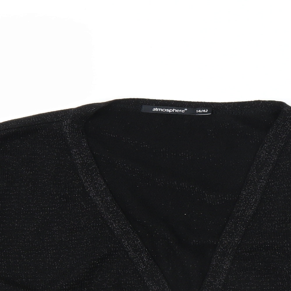 Primark Womens Black   Shrug Jumper Size 14  - glittery