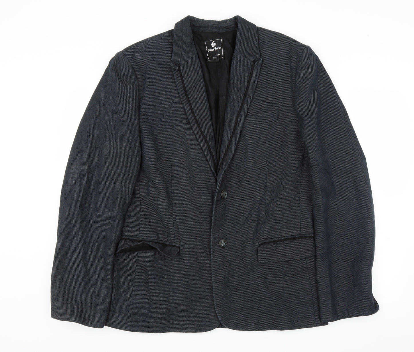 Guess Jeans Mens Blue Striped  Jacket Blazer Size XL