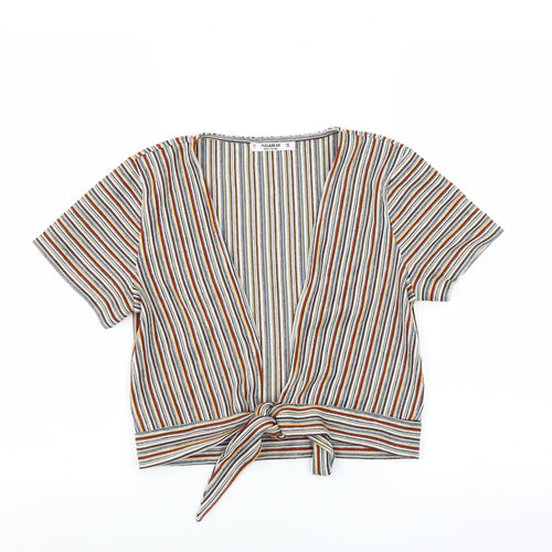 Pull & Bear Womens Multicoloured Striped  Shrug Jumper Size S