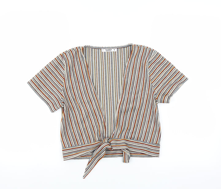 Pull & Bear Womens Multicoloured Striped  Shrug Jumper Size S