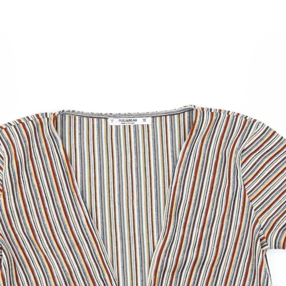 Pull & Bear Womens Multicoloured Striped  Shrug Jumper Size S